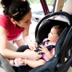 Baby in car seat for safety